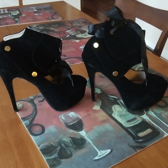 For Lady Yaya Shoes - On sale!! For Lady Yaya black velvet 5" heels